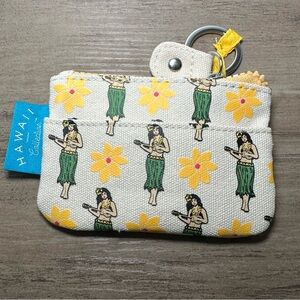 Hawaii Collection Hula Girl Small Zipper Pouch‎ With Key Ring Travel.